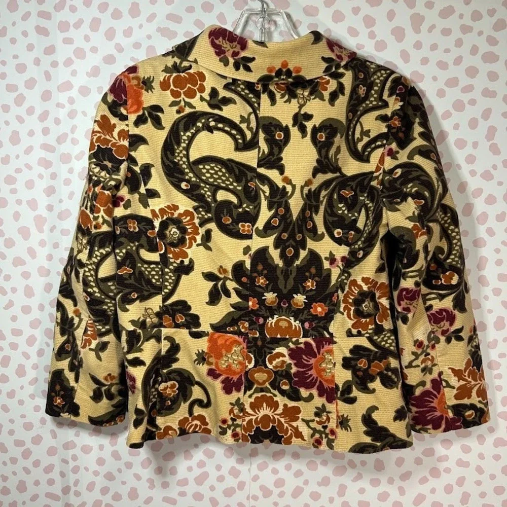 ATL Womens Corduroy Brocade Paisley Regency Eclectic 6 Petite Blazer Floral 6P - Picture 4 of 9